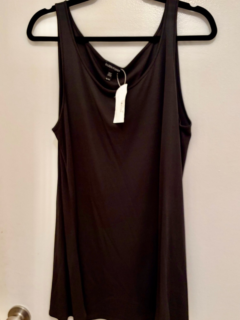 Eileen Fisher Dark Grey Scoop Neck Tank XL